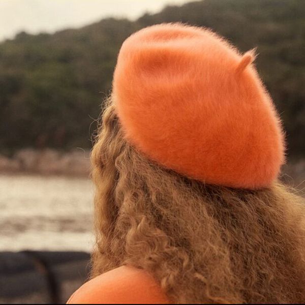 women mink cashmere beret ladies hand knitting hats winter warm knitting capfashion all match hat m3 201019, Blue;gray